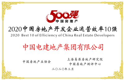 中國電建地產集團榮膺“2020中國房地產開發企業500強”，打造綜合開發與工程建設新標桿